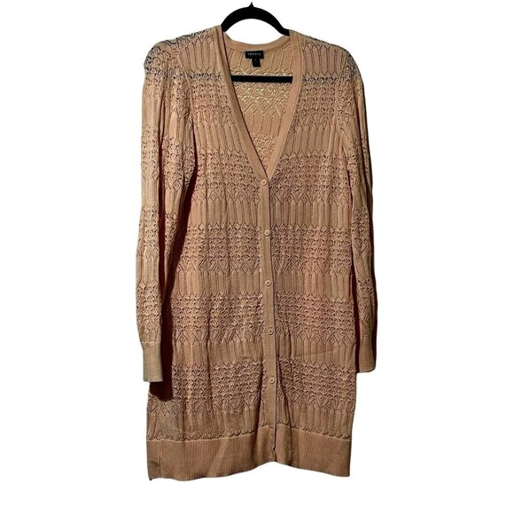 Torrid Womens Size 1 Longline Knit Soft Peach Cardigan Sweater - Picture 1 of 8